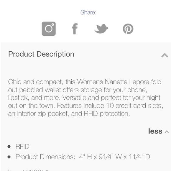 NANETTE LEPORE PEWTER PEBBLE WALLET NEW - Picture 4 of 8